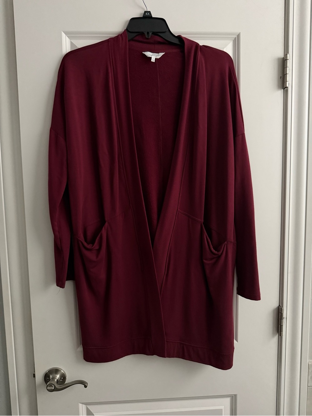 Soma weekend Open-Front Wine Cardigan with Pockets large EUC